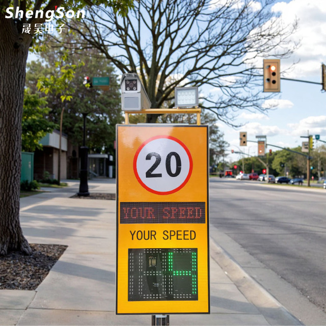 Solar Outdoor Radar Speed Feedback Sign ANPR Camera Flash Light Aluminum/Galvanized Steel Fourth Grade Reflective Film Traffic
