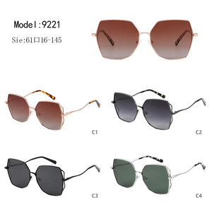 Gafas de Sol Geométricas Unisex, Montura Dorada Rosa, Lentes Degradados Marrones, 100% Protección UV, Moda Casual para Adultos - Product Image 3