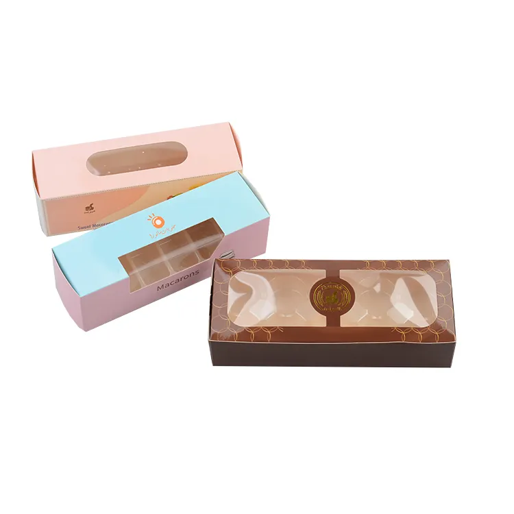 Kotak Hadiah Bar Bonbon Cokelat Lipat Kecil Mewah Kotak Kemasan Coklat Baki Plastik PVC Jendela