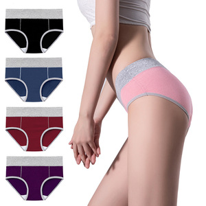 Braguitas de Cintura Alta para <span class=keywords><strong>Mujer</strong></span>, Ropa Interior Femenina Suave Personalizada, Bragas de Algodón Transpirables - Product Image 2