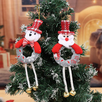 Nouvelles décorations de Noël : Pendentifs ajourés Père Noël, Élan et Clochette, Boules de Noël de dessin animé à longues jambes (Style Euro-Américain en tissu)