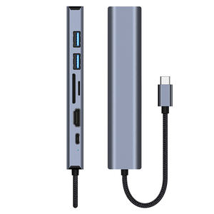 <span class=keywords><strong>USB</strong></span>-<span class=keywords><strong>C</strong></span> 7-en-1 <span class=keywords><strong>vers</strong></span> HDTV 4K/30Hz 2 USB3.0 RJ45 <span class=keywords><strong>USB</strong></span>-<span class=keywords><strong>C</strong></span> PD 100W <span class=keywords><strong>SD</strong></span>/MicroSD BYL-2303 Type <span class=keywords><strong>C</strong></span> Hub pour accessoires informatiques PC - Product Image 1