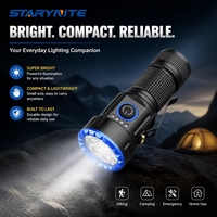 Lampe torche EDC 8*XTE LED 2000 Lumens, rechargeable par USB-C, lampe de poche tactique avec clip magnétique, batterie 18350