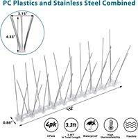 Piques anti-oiseaux écologiques en acier inoxydable avec base en plastique flexible, répulsif extérieur anti-pigeons et anti-escalade
