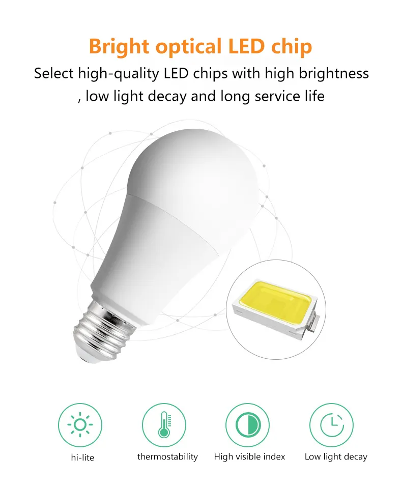 Factory Wholesale 5w 10w 15w Remote Control Smart Light Bulb E26 E27 RGB LED Bulb Memory Function Smart Bulb