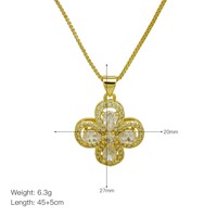 Collier Pendentif Floral en Zircon pour Femme, Style Léger et Luxueux, Chaîne O 45cm, Usage Quotidien, Fourniture de Bijoux en Gros