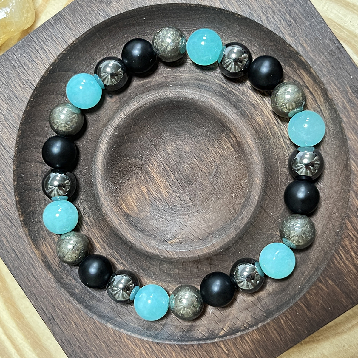 Self Confidence Natural Pyrite Shungite Bracelet Energy Healing