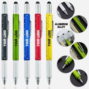 Bolígrafo Multifunción 6 en 1, Bolígrafo Técnico Multicolor, Bolígrafo Metálico con Punta Táctil, Nivel y Destornilladores - Product Image 2