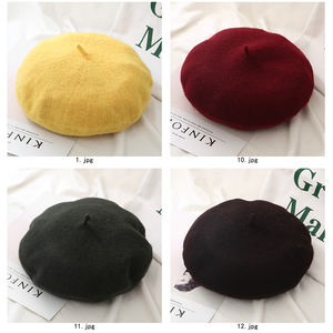 ALLCH冬卸売ニット高品質ファッションビーニーベレーマシンニット暖かい女性ベレー帽キャップ - Product Image 2