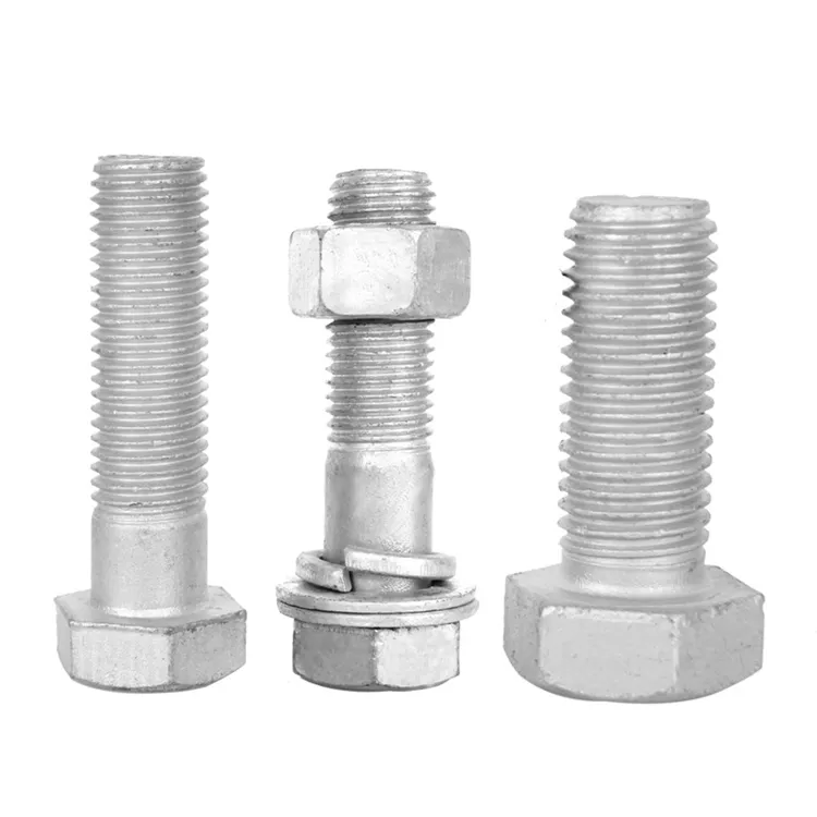 M20 M22 M24 M27 M30 M36 M39 M42 M45 M48 M52 DIN 933 931 Hot Dip Galvanized Hex Bolts Sets with Nuts Washers