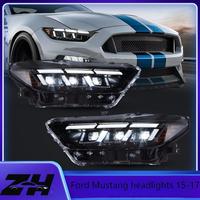 Ensemble de phares pour Ford Mustang 15-17, pour la modification de l'ensemble de phares de voiture Mustang à trois lentilles LED