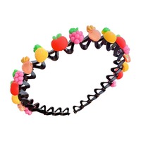 Serre-tête en résine plastique au design mignon de fruits et de dessins animés, non fait main, pour filles, bébés et enfants, pour dompter les franges et les mèches rebelles