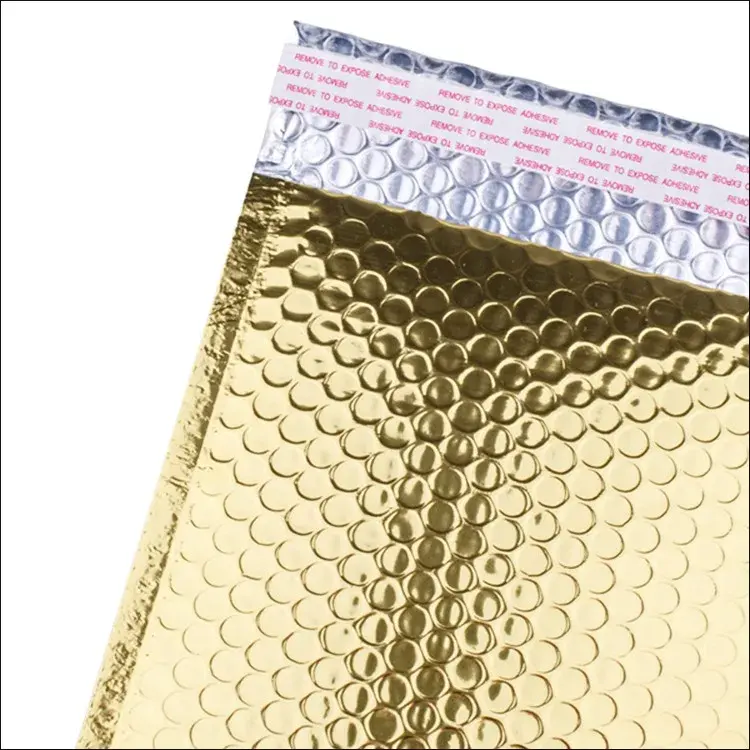 Metallic Glanzende Aluminiumfolie Poly Bubble Mailers/Plastic Postzak/Gewatteerde Enveloppen Verzending Leverancier