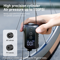 Bomba de Aire Eléctrica Portátil para Bicicleta con Pantalla de Presión de 100 PSI, Mini Compresor de Aluminio con Válvula Schrader, Personalizable con Logotipo OEM A5S