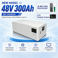 Kit Kotak Baterai Penyimpanan Energi DIY 48V 51.2V JK BMS V19 Display Chassis Kosong Lithium yang Dapat Ditumpuk untuk Sel LiFePO4 Output 15kW