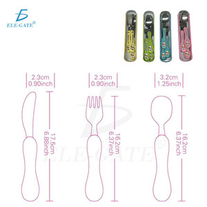 Juego de cubiertos para niños Ele-Gate de acero inoxidable con estuche para niños - Product Image 2