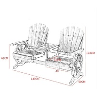 Fauteuil roulant moderne Double Lover Wagon avec Table à thé