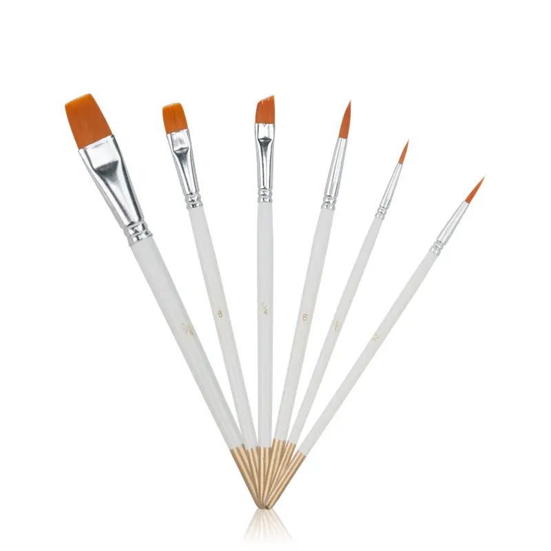 Pittura artistica su misura colore dell'acqua in legno pennelli da disegno 6 pz Set di vernice per il viso