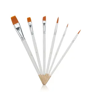 Custom Water Color Wooden Art Paint 6 Pcs Drawing Brushes Face Paint Set