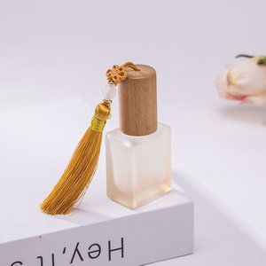Round <b>10ml</b> Clear Roller for <b>Bottle</b> 15ml Black Amber Matte Glass Frost Surface Perfume Deodorant Roll on Bamboo Wood Lids - Product Image 6