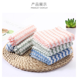 Kitchen Cleaning Cloth Stripe Pattern Lint Free For Wiping Tables And Removing Grease Rectangle Size Household Use - Product Image 2