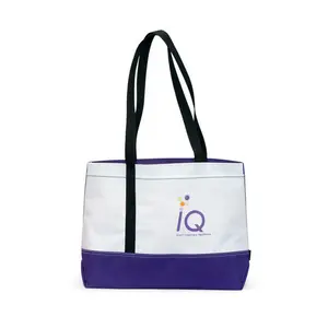 Linear Convention Tote Bag with Purple Accent