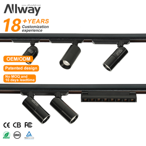 ALLWAY Die Casting Aluminio Cob Personalizar Power Aluminio Negro Magnético <span class=keywords><strong>Led</strong></span> Track <span class=keywords><strong>Light</strong></span> - Product Image 1