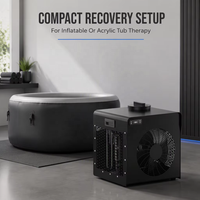 Refroidisseur d'eau portable CE 1HP Mini Noir avec pompe pour bain de glace, système de refroidissement pour baignoire à air, thérapie par immersion froide et récupération