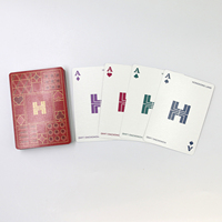 Cartes de poker et de tarot personnalisées professionnelles imprimées en noir brillant avec dorure à chaud, boîte cadeau, matériau PVC/papier, logo personnalisable, portable