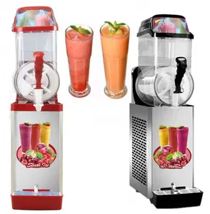 Machine commerciale de boissons glacées en acier inoxydable rouge, machine à boissons glacées avec réservoir unique