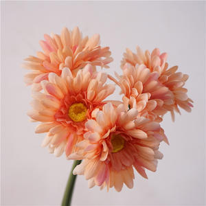 CM-TH878 <span class=keywords><strong>Ramo</strong></span> de Flores de Gerbera Artificial de Alta Calidad con 5 Cabezas, Tacto Real, para Decoración de Bodas y Hogar - Product Image 1
