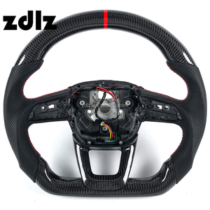 Volant en fibre de carbone personnalisé pour <span class=keywords><strong>Audi</strong></span> A6 A3 A4 A5 A7 C7 C8 RS3 RS4 RS8 2019 2020 2021 <span class=keywords><strong>2022</strong></span> Accessoires intérieurs de voiture - Product Image 1
