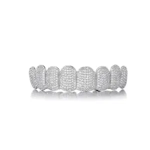 Alta calidad VVS Diamond Teeth Grillz Custom 14K 18K Gold 925 Sterling Silver Hip Hop Jewelry - Product Image 1