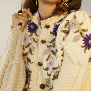 Großhandel Custom Hands Crochet Strick oberteile Damen pullover <span class=keywords><strong>Fancy</strong></span> Crop Cardigans Pullover Jacquard Stickerei Strick pullover Damen - Product Image 3