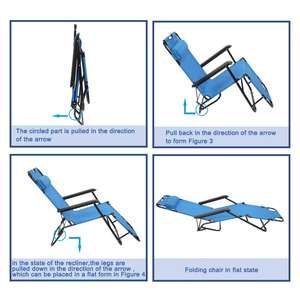 <b>Folding</b> Portable Height Adjustable Professional Carp Recliner <b>Bed</b> Chair Fishing - Product Image 5