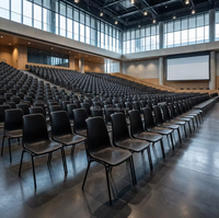 Chaise de conférence noire OK505, chaise d'étudiant durable pour réunions et salles de classe