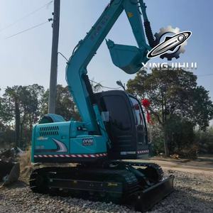 Excavatrice d'occasion Kobelco 75-8, marque japonaise d'origine, 7 tonnes, petite taille, chenilles en caoutchouc, mini-excavatrice. - Product Image 6