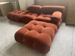 Mid Century Classical Velvet Sofa Design Furniture Sectional Sofa For Living Room Mario Leisure Combination Sofa