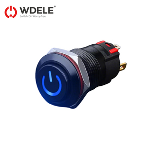 WD12mm อลูมินาสีดำสูงหัวสวิตช์ปุ่มกดล็อคตัวเองแหล่งจ่ายไฟโคมไฟ LED IP67ติดตั้ง5V12mm - Product Image 1