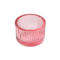 Bougeoir en verre à nervures verticales à paroi épaisse, pour aromathérapie, style nordique, dîner romantique aux chandelles, décoration