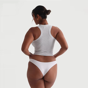Débardeur côtelé sans manches à col carré extensible personnalisé, respirant et confortable pour <span class=keywords><strong>femme</strong></span>, idéal pour l'été - Product Image 5