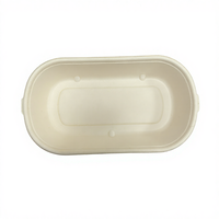 Bagasse 2-delige afhaallocatiebox 850ml 1000ml rechthoekige voedselcontainer met deksel voor kamperen, reizen, restaurant
