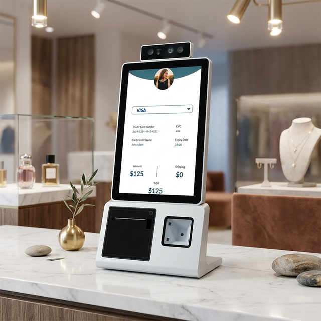 10.1 Inch Payment Kiosk Touch Screen Self Ordering Kiosk Desktop Pos Machine Self Service Payment Kiosk with Printer & Scanner