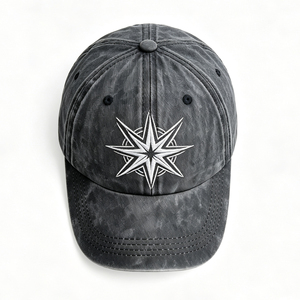 หมวกเบสบอลผ้าฝ้ายวินเทจแบบ 6 แผง ปักลายดาวพร้อมเข็มทิศ ปรับขนาดได้ เหมาะสำหรับกอล์ฟ เดินป่า วิ่ง และกีฬากลางแจ้ง - Product Image 4