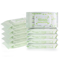 Lingettes humides personnalisées Aimisin, sans alcool, antibactériennes, à l'eau pure, pour bébé