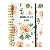 Journal spiralé à couverture rigide de jour imprimé de fleurs personnalisé Agenda quotidien Agenda planificateur