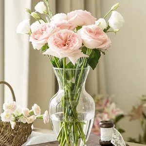 Jarrón de Vidrio Transparente Simple, Redondo, de Gran Diámetro, para Decoración Hidropónica de Hortensias y Peonías - Product Image 1