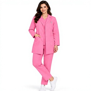Bata de Laboratorio Ligera Blanca de Verano de Manga Corta para Médicos y Personal de Laboratorio, Uniforme Médico Transpirable de Algodón y Poliéster - Product Image 1