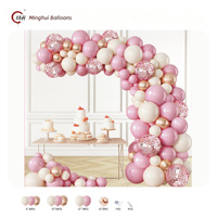 Kit d'arche de ballons macaron violet, rose, noir et or, ballons en latex avec confettis pour mariage, anniversaire, baby shower, fête prénuptiale
