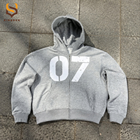 Ensemble de survêtement rose personnalisé de haute qualité avec sweat à capuche zippé imprimé et pantalon de jogging ample évasé pour homme